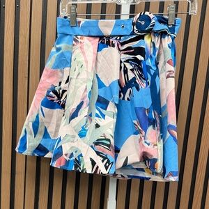 Vibrant Blue and Pink Skater Shorts